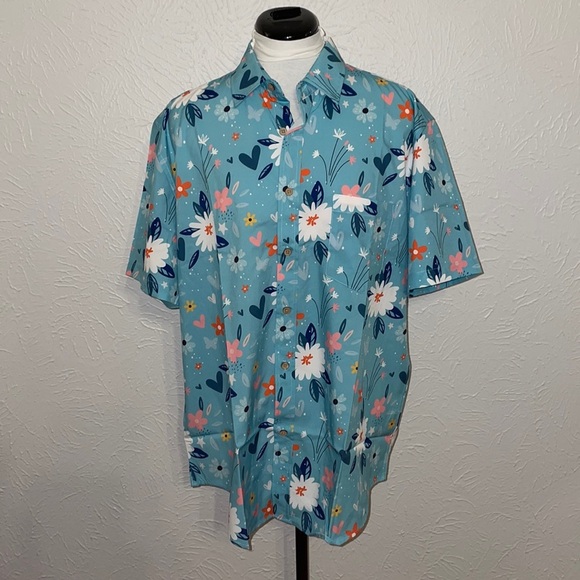Epmo Light Blue Art to Wear Button Down NWOT - Picture 1 of 8